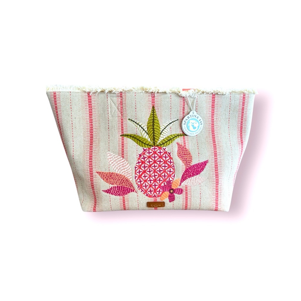 Spartina 449 Embroidered Beach Tote Callawassie Pineapple NEW